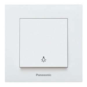 Panasonic Стълбищен електрически ключ (лихт бутон) светещ бял